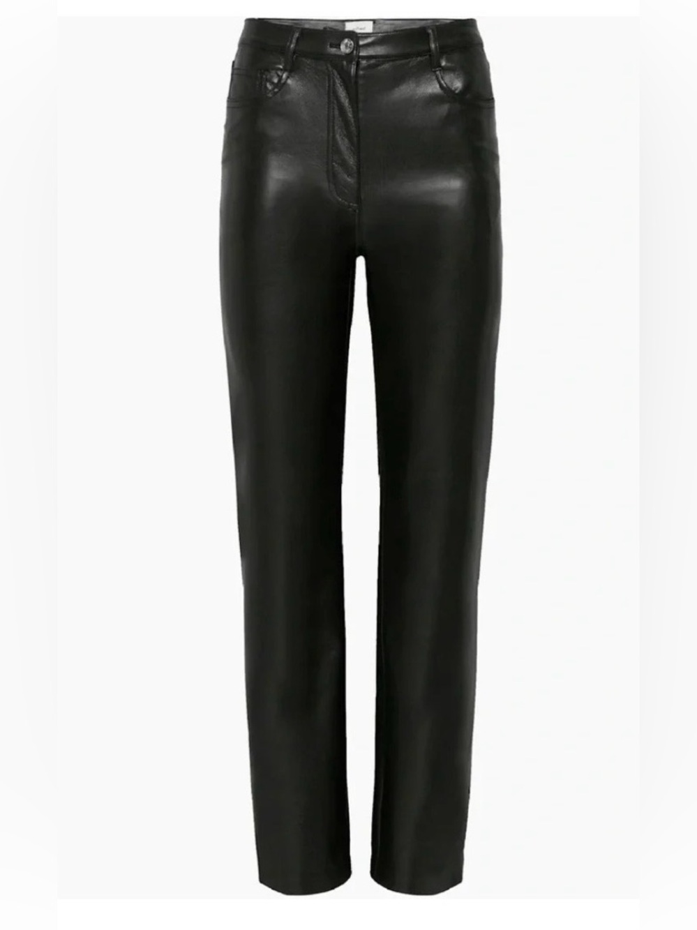 Wilfred Black Faux Leather Straight-Leg Pants
